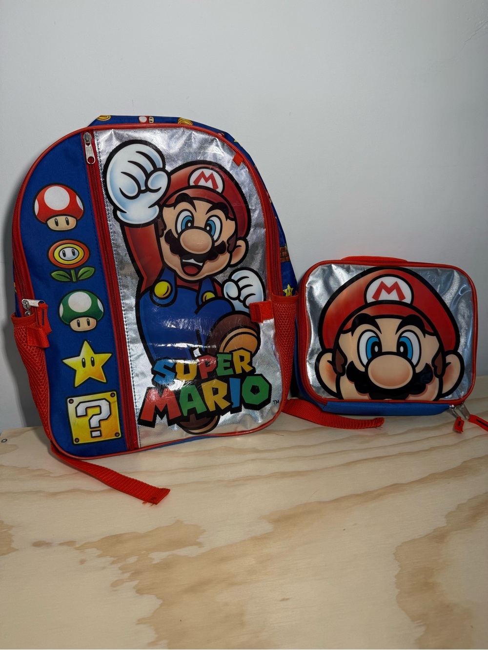 Super Mario Kids Backpack and  attachable Lunch Bag